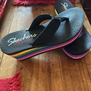 Skechers Rainbow Yoga Form Platform Sandals size 8